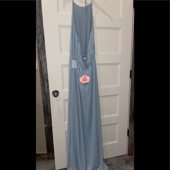 BNWT Show Me Your Mumu steel blue halter bridesmaid dress - Picture 4 of 5